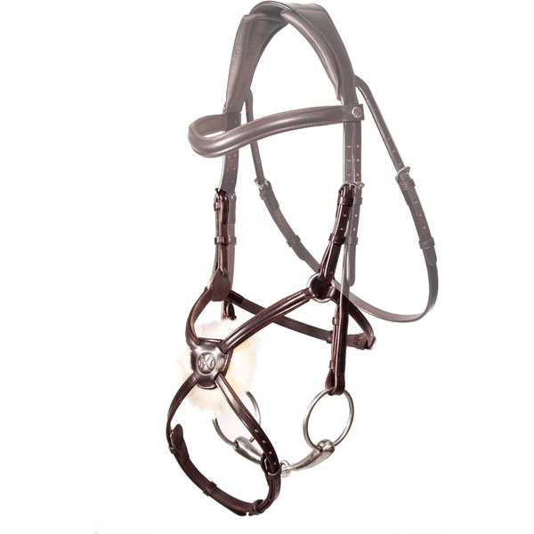Henry James Double Buckle Figure 8 Grackle Noseband NB5-HJ - Brown